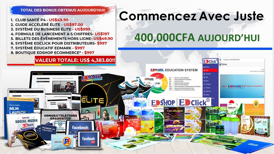 kit elite edmark P4 kit adhesion edmark business distributeur burkina faso ude-afrique