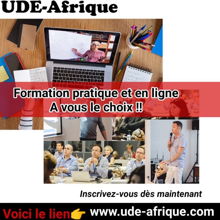 Formation pratique et en ligne disponible sur UDE-AFRIQUE