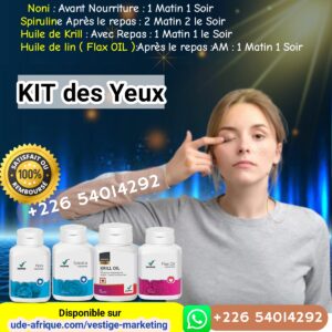 Traitement KIT DES YEUX Vestige Marketing ude-afrique Huile de Krill Huile de lin( Flax oil Spiruline noni