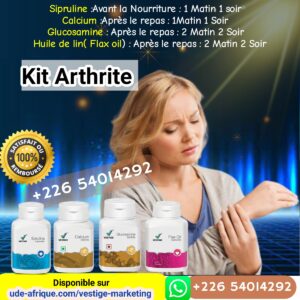 Traitement Kit Arthrite Vestige Marketing ude-afrique Sipruline Calcium Glucosamine Huile de lin( Flax oil)